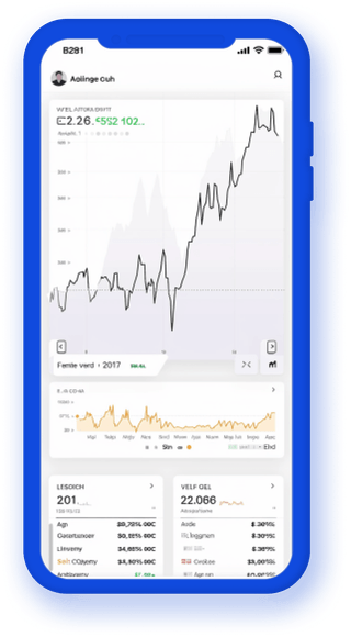 Application mobile de suivi de portefeuille présentant des données cryptographiques en direct